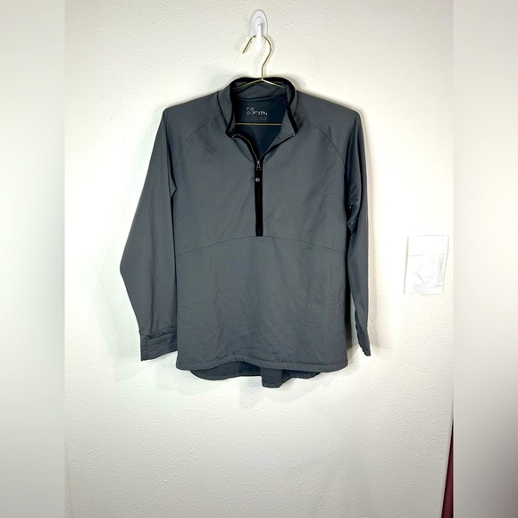 Womens XL Gray Zip Up Active Jacket Thumbholes Stretchy Athleisure Layer - Picture 1 of 7